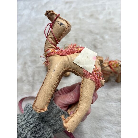 Handcrafted Camel Figurines With Colorful Fringe Decor set of 3 - Picture 4 of 12